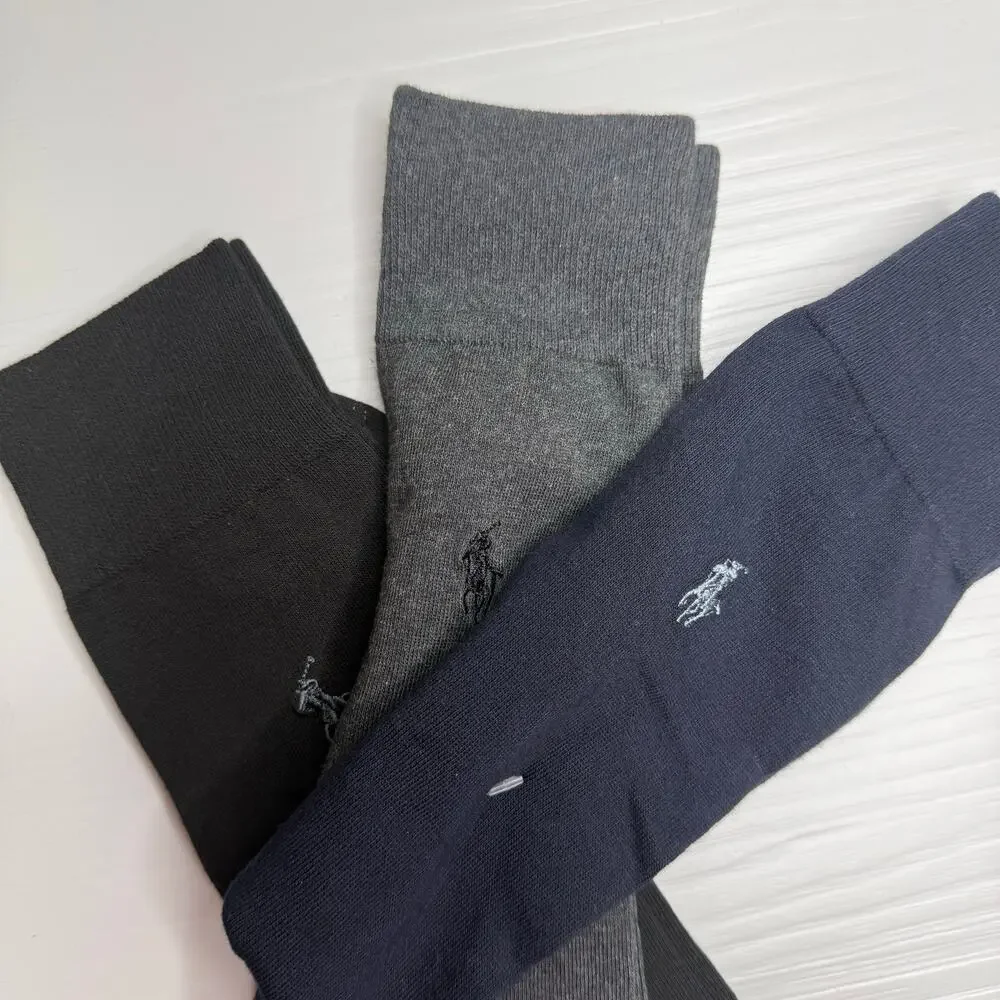 Polo Ralph Lauren men’s dress socks Signature Pony 3-pack 0-13 shoe 6-12 1/2